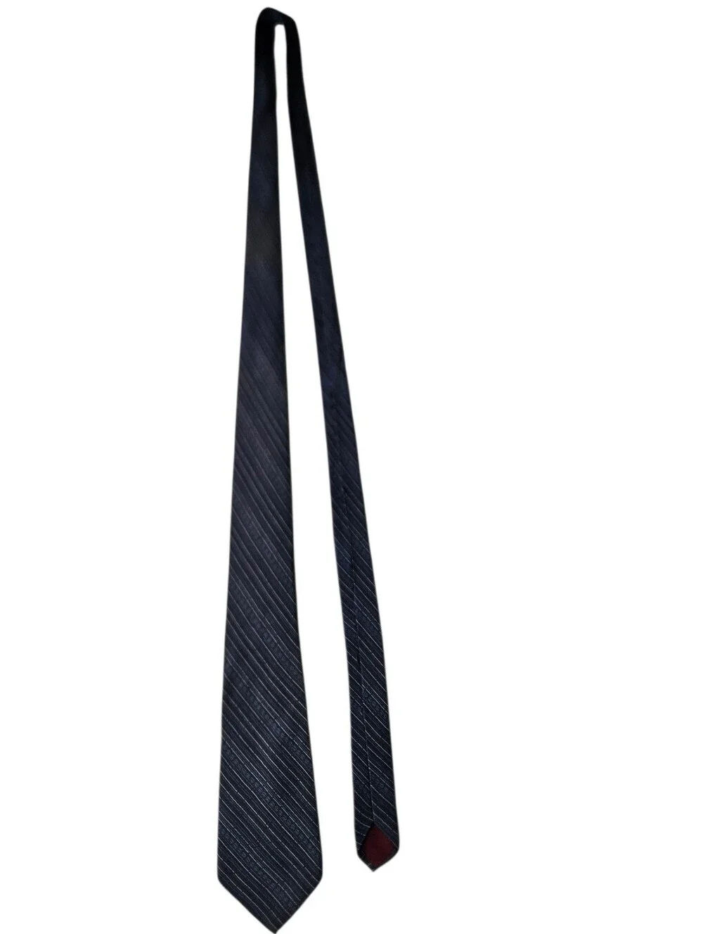 GUCCI 80s Vintage 100% Silk Striped Blue Red Jacquard Crest Logo Tie